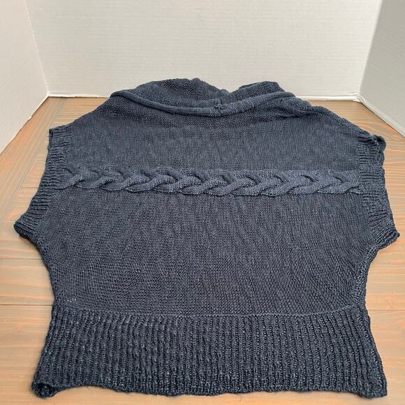 Pink Rose Open Knit Cowl Neck Navy Blue Sweater Vest NWT Size Small - Picture 11 of 16